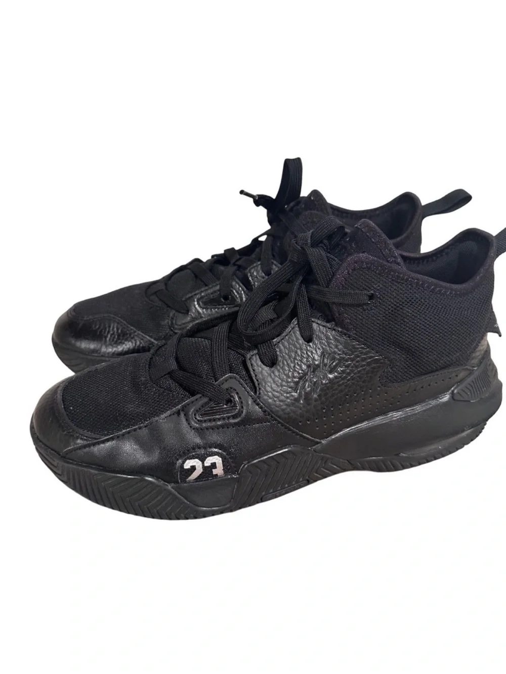 Nike Air Jordan Stay Loyal 2 Black Silver Leather Sneakers - Size US 8.5
